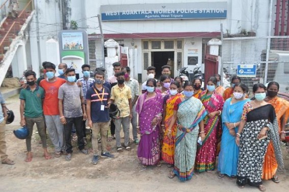 Public gheraoed West Agartala PS in Protest against increasing Drug Peddling Public gheraoed West Agartala PS in Protest against increasing Drug Peddling